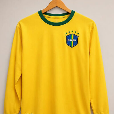 Camisa Brasil Retrô Manga Longa